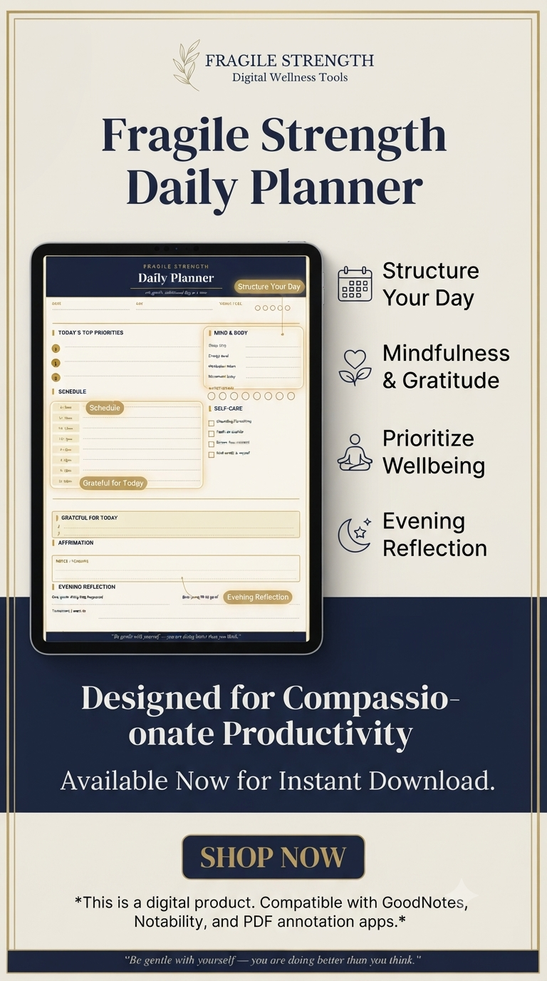 Daily Planner → “Fragile Strength digital daily planner preview