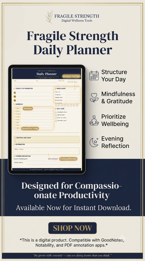 Daily Planner → “Fragile Strength digital daily planner preview